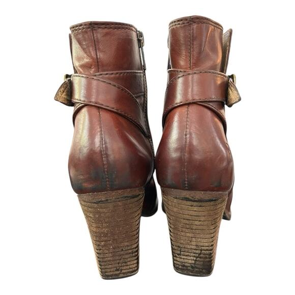 Frye Wood Block Heel Patty Riding Bootie Brown Size 6 - Picture 6 of 11